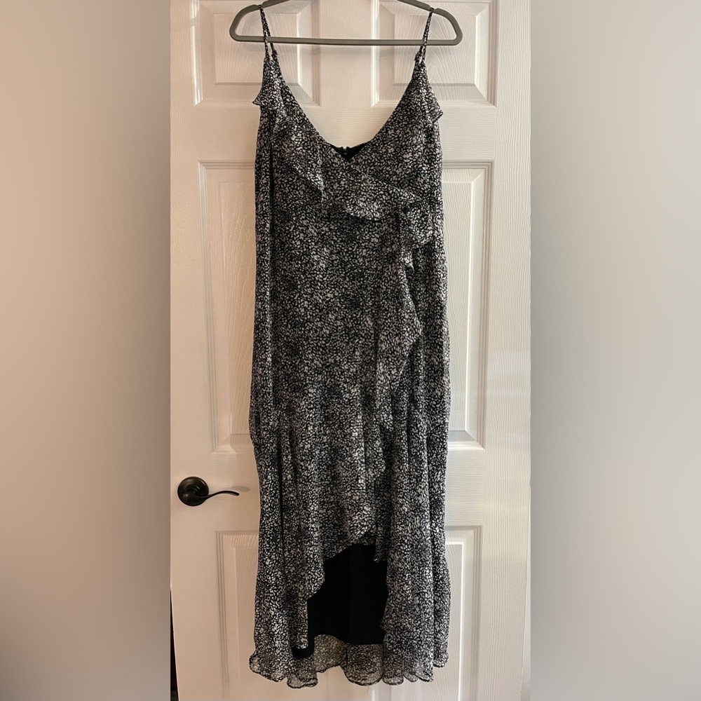 NWT Beautiful hi/low ruffled slip dress, abstract printed dress from Express